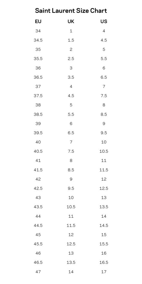 men's saint laurent shoes|saint laurent size chart.